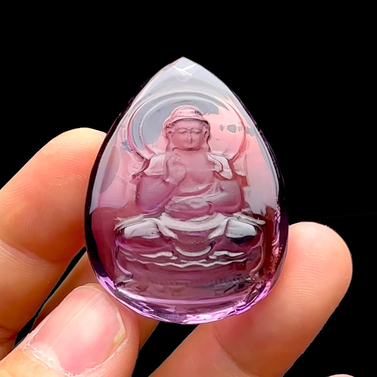 Mặt Như Lai Đại Nhật - Đá Thạch Anh Tím - Amethyst #MTAT-230114-06