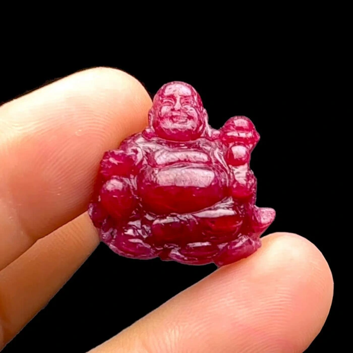 Mặt Phật Di Lặc - Đá Ruby Huyết #MRB-230202-06 1