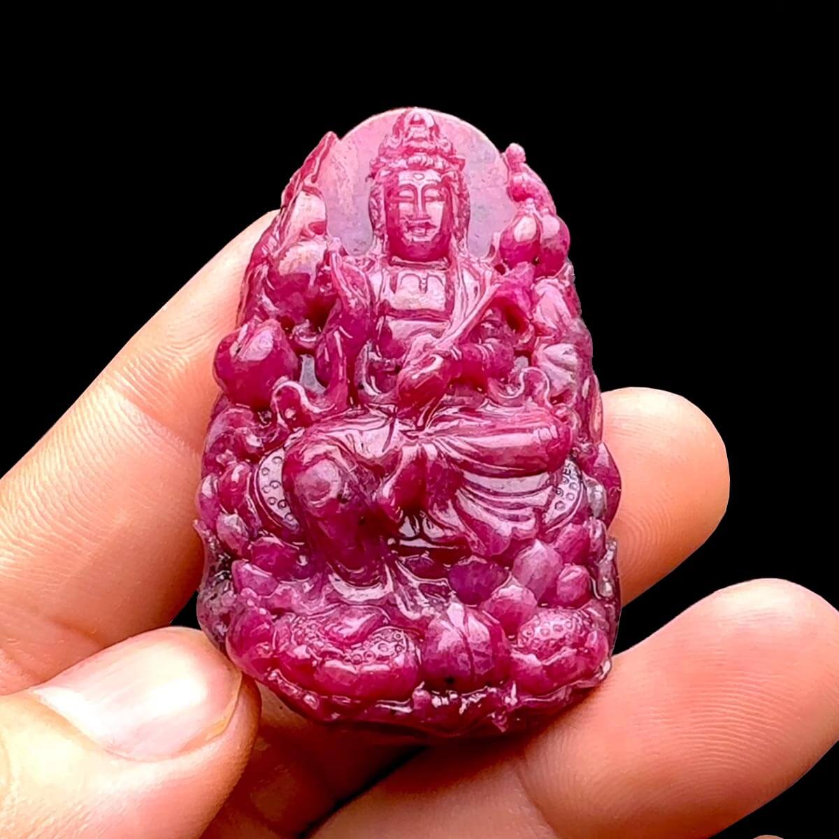 Mặt Quan Âm Tự Tại - Đá Ruby Tự Nhiên #MRB-230204-05