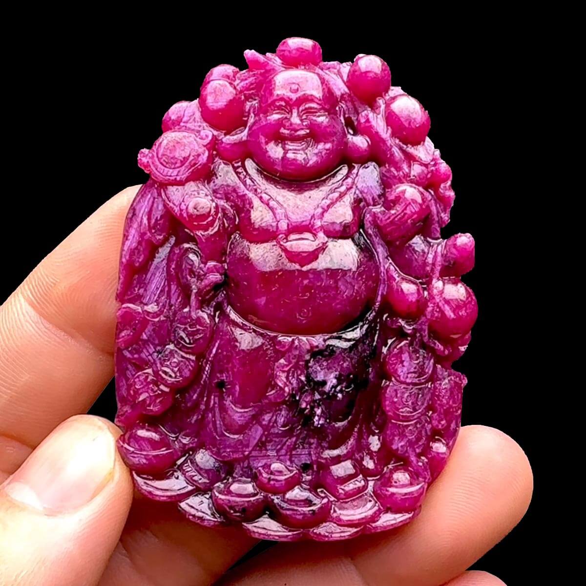 Mặt Phật Di Lặc - Đá Ruby Tự Nhiên #MRB-230204-06