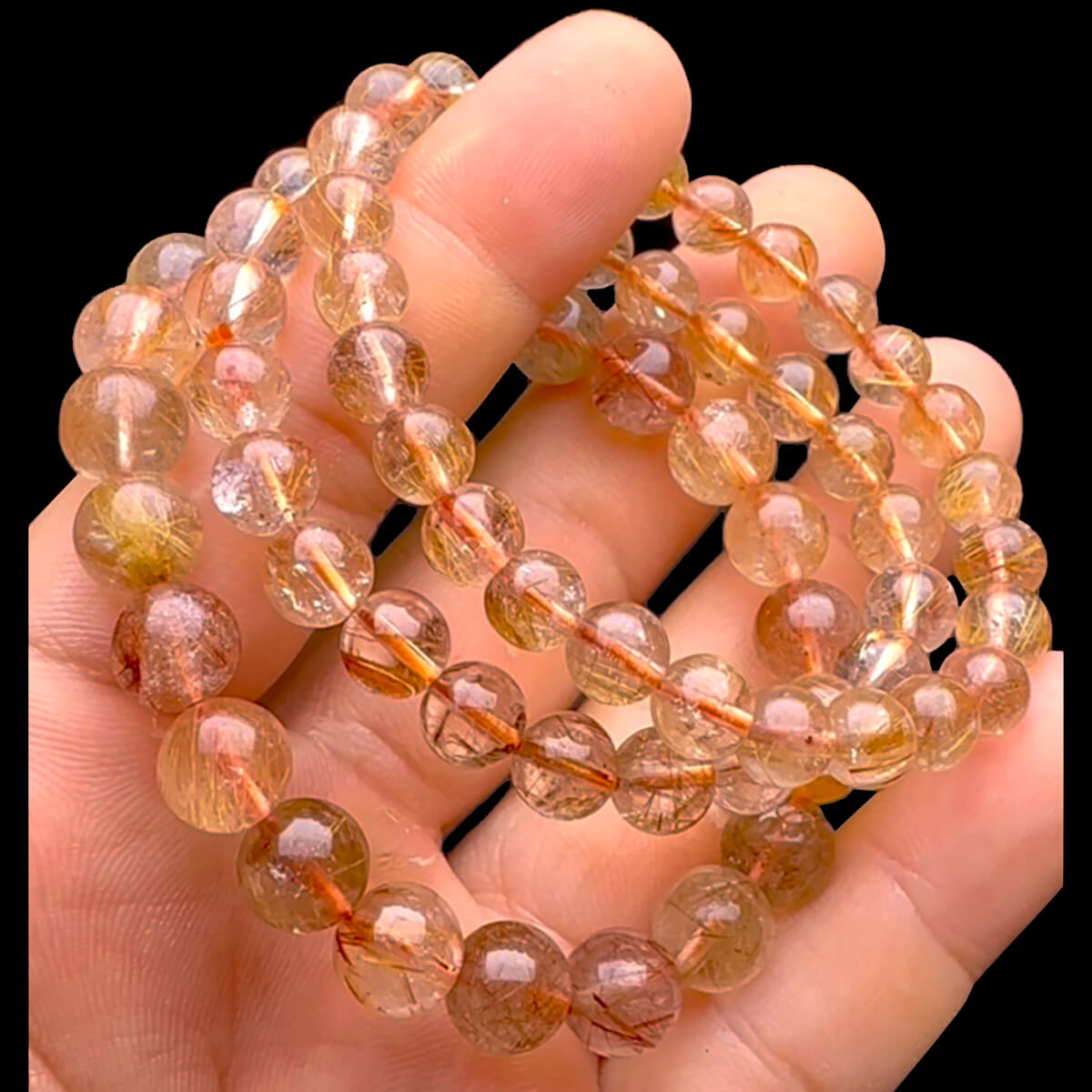 Vòng Tay - Đá Thạch Anh Tóc Đỏ - Tóc Vàng #VTD-230218-01