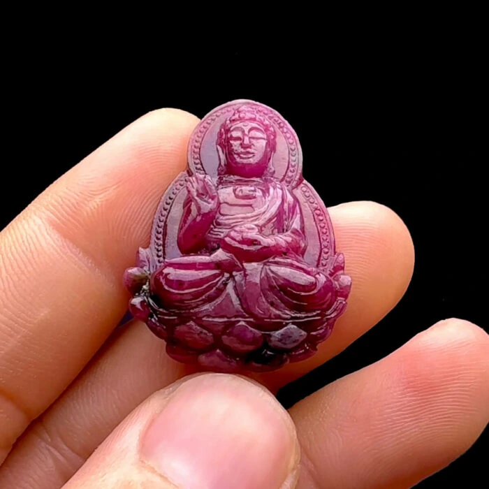 Mặt Phật A Di Đà - Đá Ruby Tự Nhiên #MRB-230412-02 1