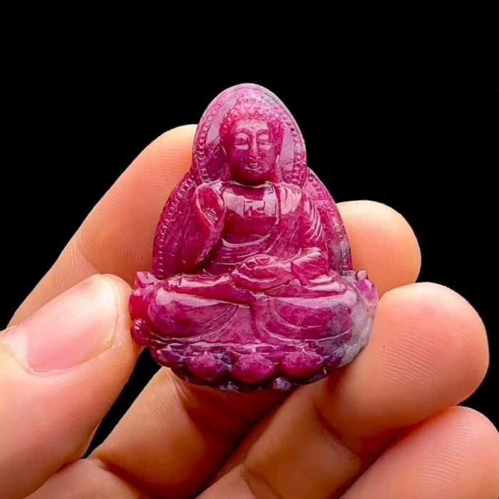 Mặt Phật A Di Đà - Đá Ruby Tự Nhiên #MRB-230412-04 1