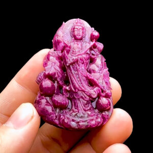 Mặt Quan Thế Âm Bồ Tát - Đá Ruby Tự Nhiên #MRB-230414-07