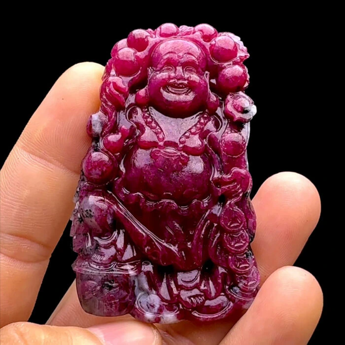 Mặt Phật Di Lặc - Đá Ruby Huyết Kính #MRB-230422-01 1