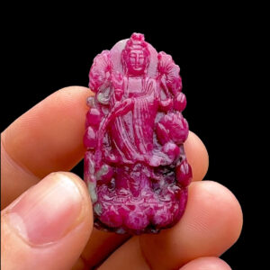 Mặt Quan Thế Âm Bồ Tát - Đá Ruby Tự Nhiên #MRB-230424-04