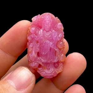 Mặt Quan Thế Âm Bồ Tát Cưỡi Rồng - Sapphire Hồng Lục Yên #MSP-230424-02