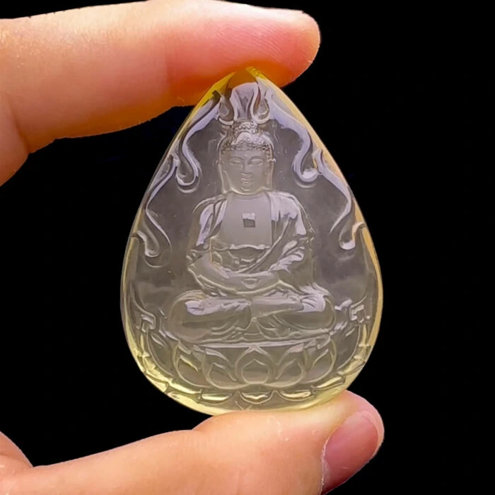 Mặt Phật A Di Đà - Đá Thạch Anh Vàng #MTAV-230501-07 1
