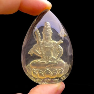 Mặt Hư Không Tạng Bồ Tát - Đá Thạch Anh Vàng #MTAV-230501-09