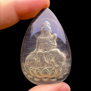 Mặt Phổ Hiền Bồ Tát - Đá Thạch Anh Vàng #MTAV-230501-11