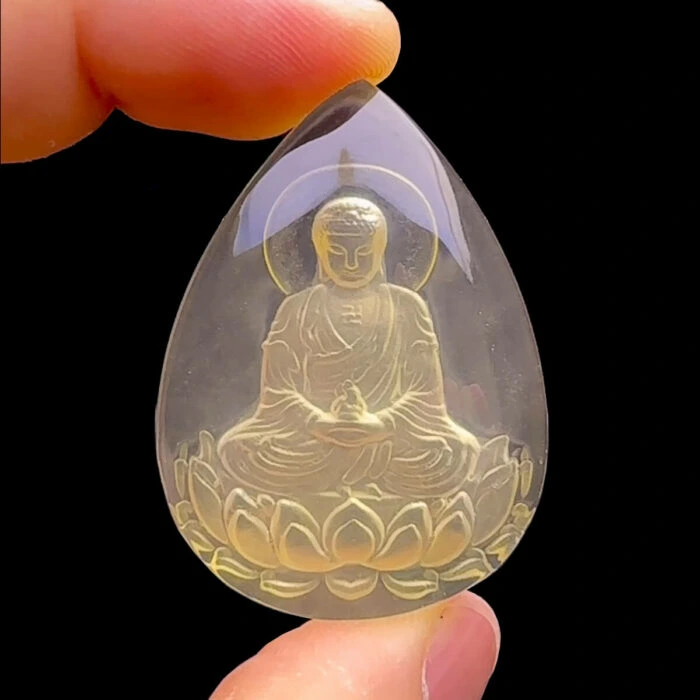 Mặt Phật A Di Đà - Đá Thạch Anh Vàng #MTAV-230501-14 1