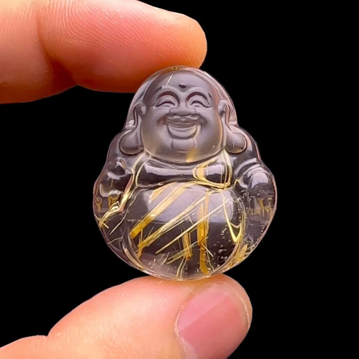 Mặt Phật Di Lặc - Thạch Anh Tóc Vàng Bã Mía #MTV-230505-04 1