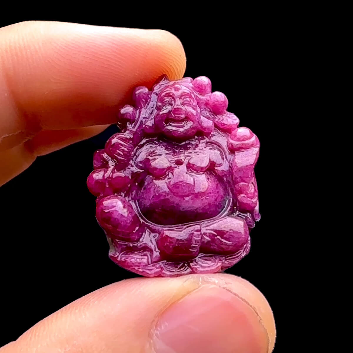 Mặt Phật Di Lặc - Đá Ruby Tự Nhiên #MRB-230604-05