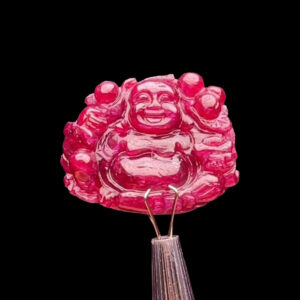 Mặt Phật Di Lặc - Đá Ruby Huyết Tự Nhiên #MRB-231002-02