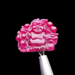 Mặt Phật Di Lặc - Đá Ruby Huyết Tự Nhiên #MRB-231002-04