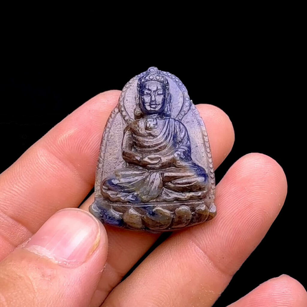 Mặt Phật A Di Đà - Đá Sapphire Tự Nhiên #MSP-231108-05