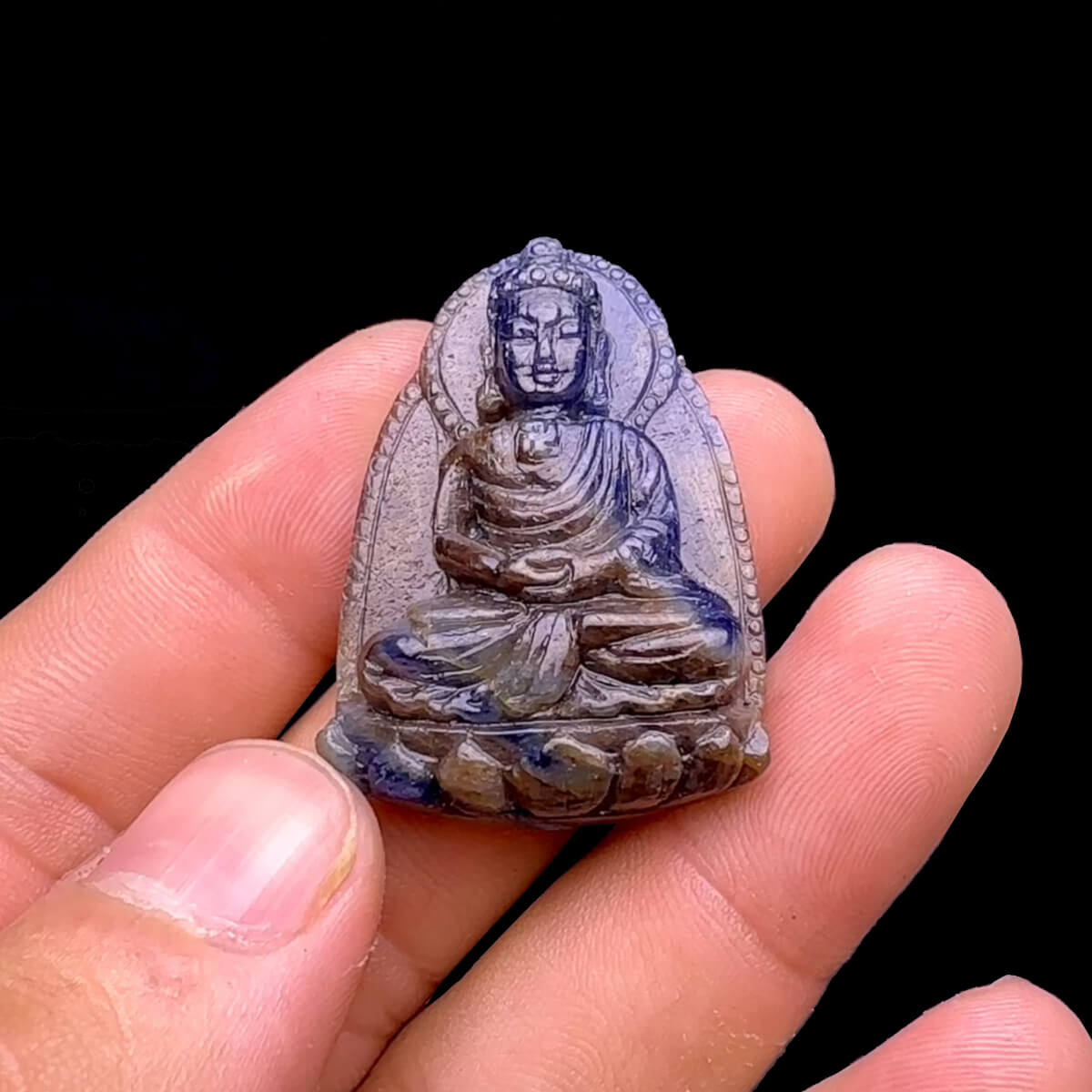 Mặt Phật A Di Đà - Đá Sapphire Tự Nhiên #MSP-231108-05