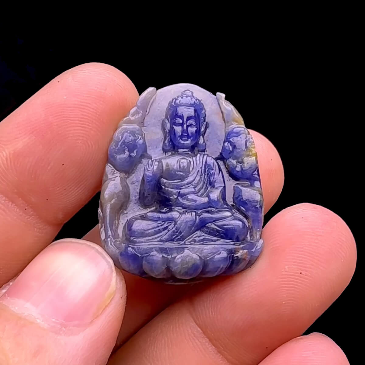 Mặt Phật A Di Đà - Đá Sapphire Tự Nhiên #MSP-231112-03