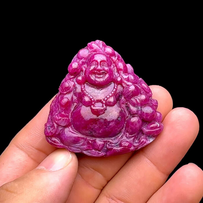 Mặt Phật Di Lặc - Đá Ruby Tự Nhiên #MRB-231202-02