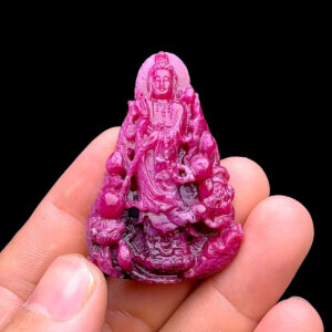 Mặt Quan Thế Âm Bồ Tát - Đá Ruby Tự Nhiên #MRB-231202-03