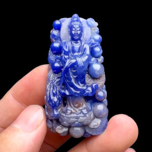 Mặt Quan Thế Âm Bồ Tát - Đá Sapphire Tự Nhiên #MSP-240205-03