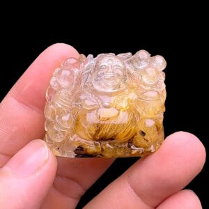 Mặt Phật Di Lặc - Thạch Anh Tóc Vàng #MTV-240702-03