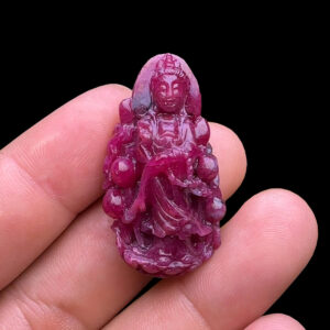 Mặt Quan Thế Âm Bồ Tát - Đá Ruby Tự Nhiên #MRB-240708-04