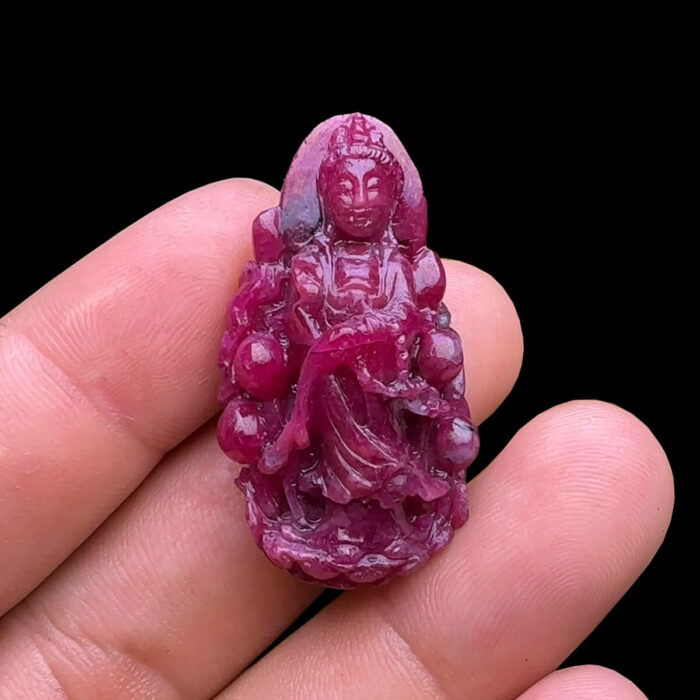 Mặt Quan Thế Âm Bồ Tát - Đá Ruby Tự Nhiên #MRB-240708-04