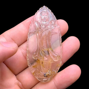 Mặt Quan Thế Âm Bồ Tát - Thạch Anh Tóc Vàng #MTV-240802-02