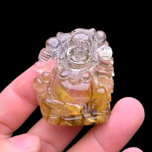 Mặt Phật Di Lặc - Thạch Anh Tóc Vàng #MTV-240803-01