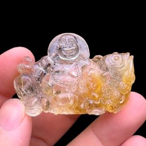 Mặt Phật Di Lặc - Thạch Anh Tóc Vàng #MTV-240803-02