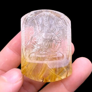 Mặt Hư Không Tạng Bồ Tát – Thạch Anh Tóc Vàng #MTV-240902-02