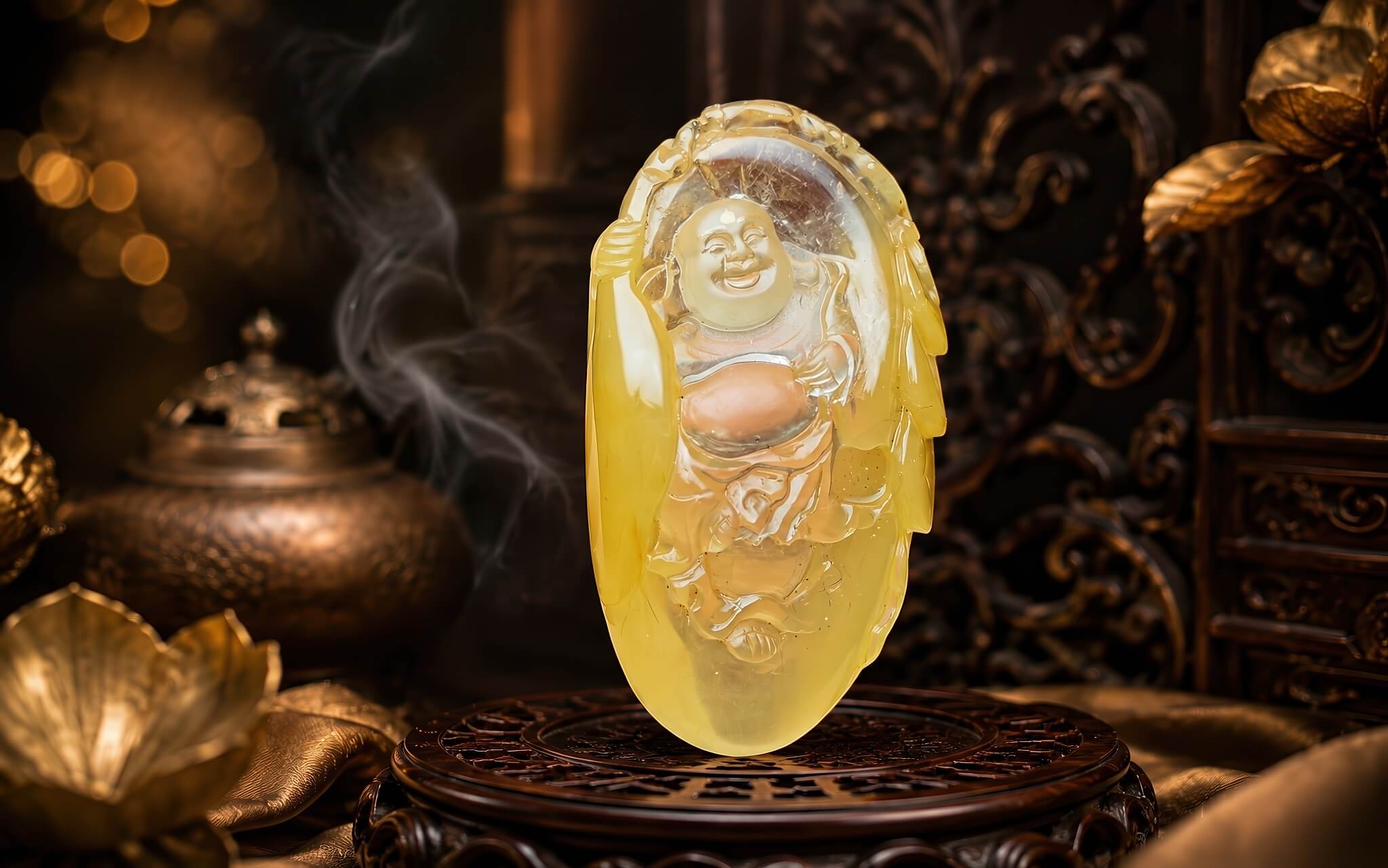 Thạch Anh Huyết Vàng tự nhiên sắc vàng mật ong